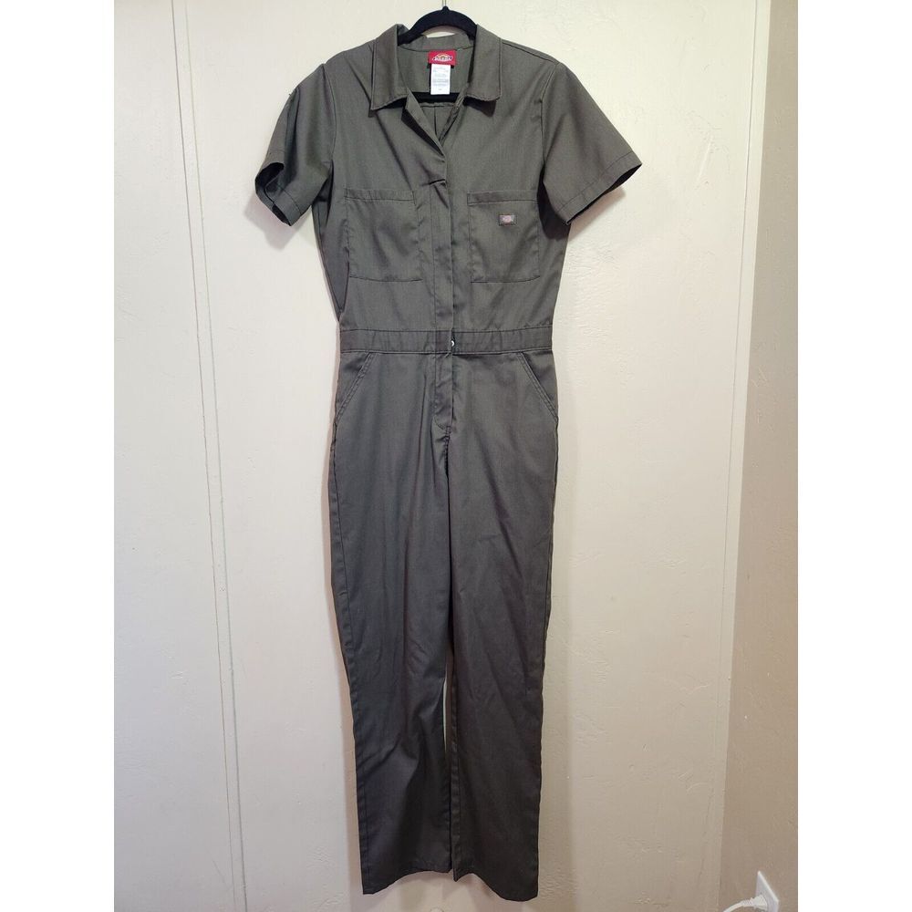 Dickies Short Sleeve Coveralls Jumpsuit Womens Size M Green